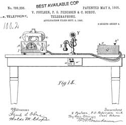 789336
                      Telegraphone, Valdemar Poulsen, Peder O Pedersen,
                      Carl Schou, 1905-05-09