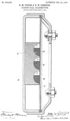 844635
                      Carbon-ball transmitter, Kelley M Turner, Norton W
                      Johnston, General Acoustic Co, 1907-02-19, -
                      hemispheres hold carbon granules