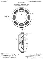 874004
                      Telephone-transmitter, Howell W Haff, General
                      Acoustic Co, 1907-12-17, - Improvement on 711974
                      -