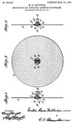 883643 Mechanically-actuated acoustic diaphragm,
                  Miller Reese Hutchison, 1908-03-31