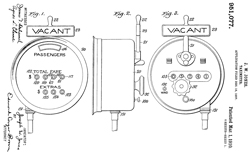 951077
                              Taximeter, Joseph W Jones, App:
                              1907-12-16, Pub: 1910-03-01