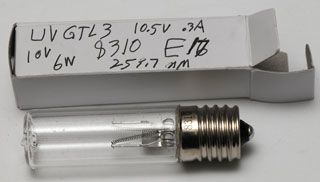 UV Lamp UVGTL3 10.5 V 0.3A 259 nm