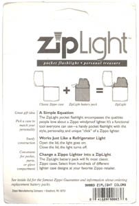 Zippo ZipLight
package back