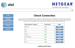 at&t
          7550 DSL Modem Check Connection