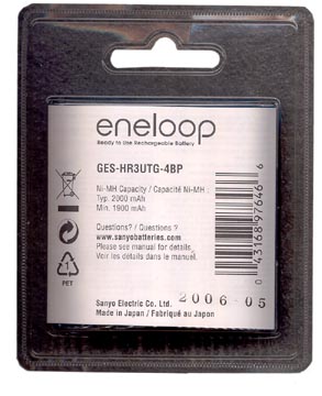 Lable on eneloop Batteries